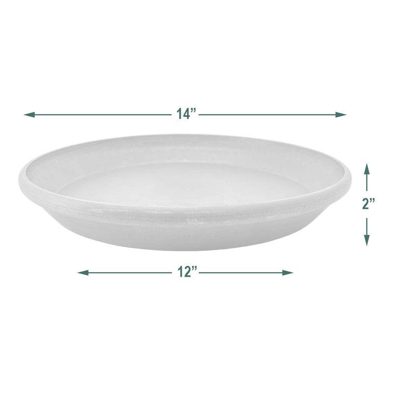 PSW Pot Collection AP35TC 14-inch Plastic/Stone/Wood Composite Plant Saucer Drip Tray â€“ No Drainage Hole (Drillable), Indoor/Outer Water Tray, Terra Cotta Color - Image 4